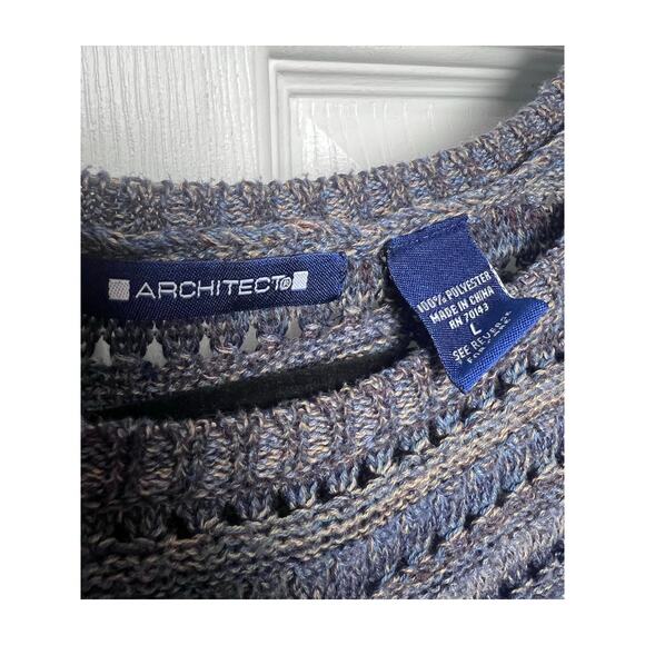 Architect Women's Short Sleeve Knit Sweater Blue Brown Size Large - Picture 2 of 8